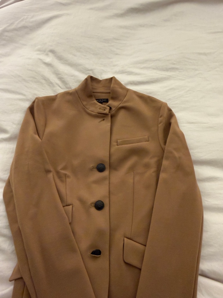 Rag & Bone Camel Collarless Wool Blend Blazer
